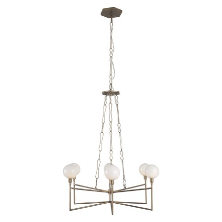 Varaluz Bodie 6-Lt Chandelier W/ Glossy Opal White Glass - Havana Gold 314C06HG